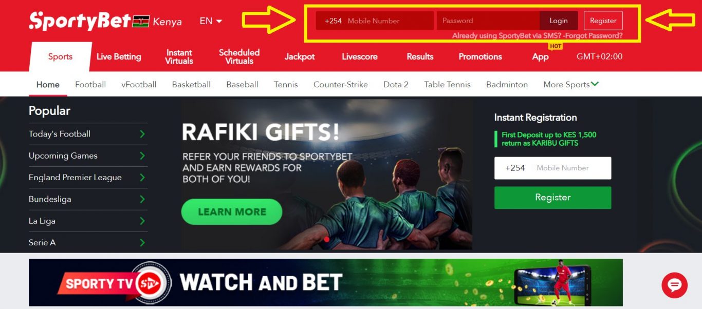 SportyBet Kenya betting markets and odds