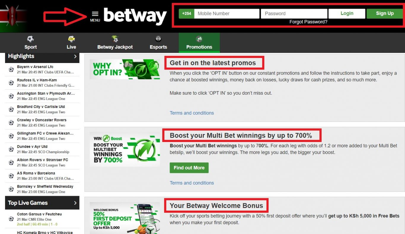 Betway Kenya bonus code